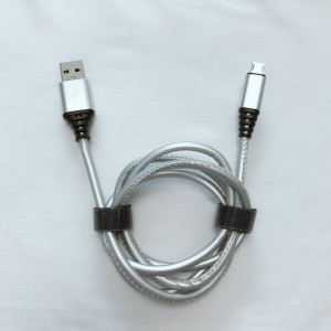 ПУ кожа быстрая зарядка Круглый USB-кабель для микро-USB, тип C, iPhone зарядки молнии и синхронизации