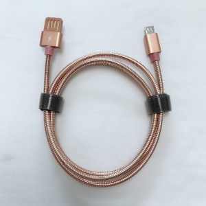 Dual Face USB 2.0 Металлический трубчатый кабель для зарядки Круглый алюминиевый корпус Micro-USB 2.0 Data Cable