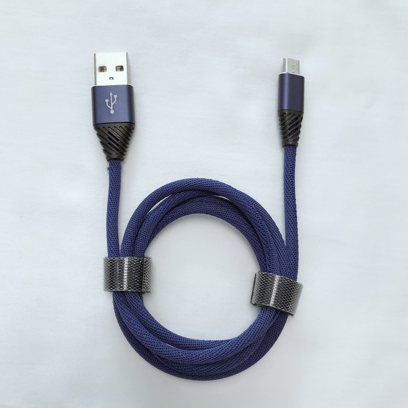 Плетеная быстрая зарядка Круглый алюминиевый корпус Гибкий гибкий USB-кабель для передачи данных для micro USB, типа C, зарядки аккумулятора iPhone и синхронизации