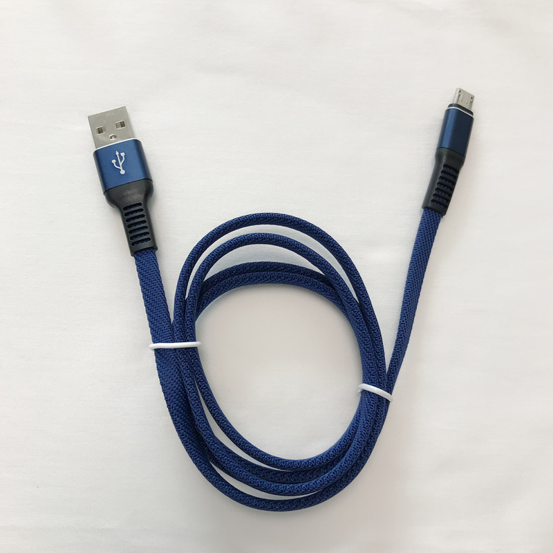 Плетеный быстрая зарядка Плоский алюминиевый корпус Гибкий изгиб Свободный USB-кабель для передачи данных для микро-USB, тип C, зарядка молнии iPhone и синхронизация