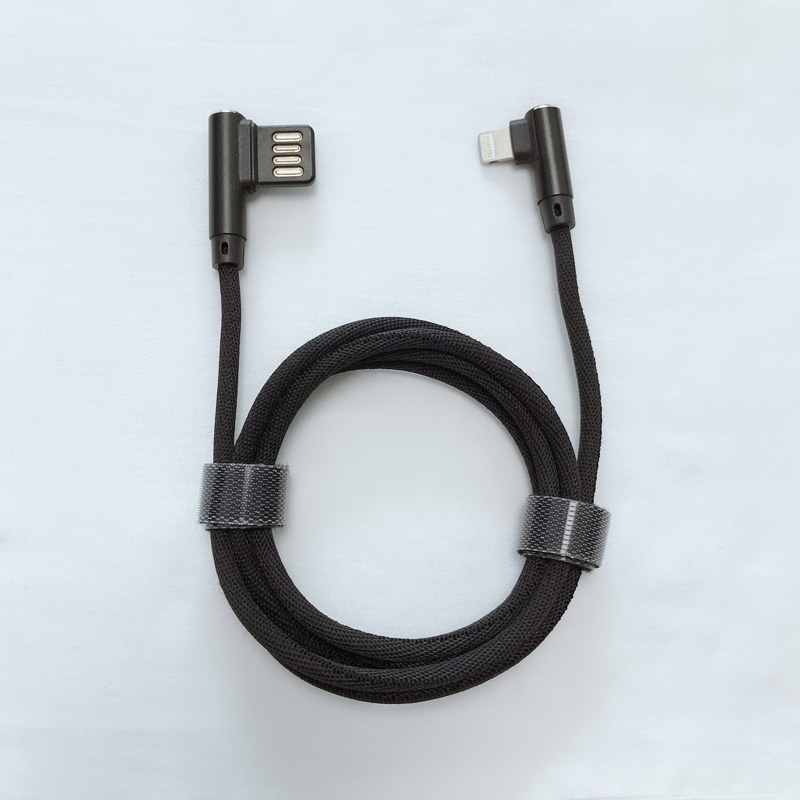 Двойной лицевой USB 2.0 Двойной прямоугольный плетеный быстрая зарядка Круглый алюминиевый корпус USB-кабель для передачи данных для микро-USB, Тип C, iPhone заряд молнии и синхронизация